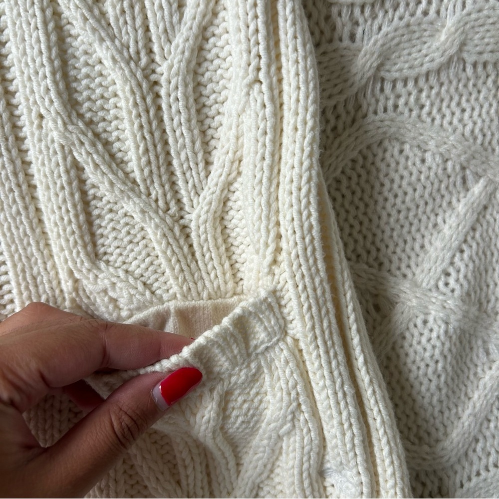 Esprit Cream Cable Knit Short Sleeve Cardigan - Picture 3 of 5